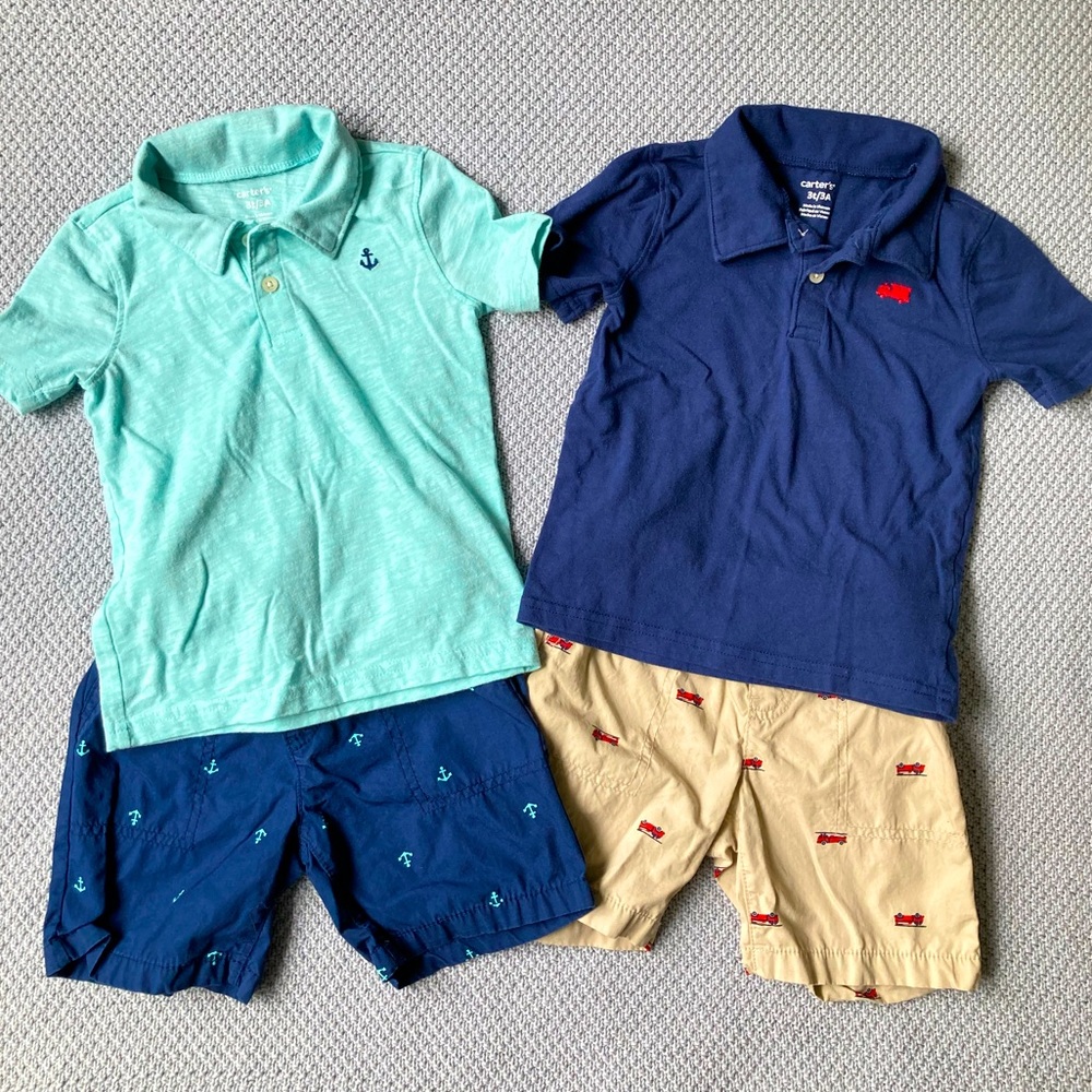 Carter’s 4 Piece Set - Polos and Shorts Size 3T